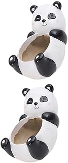Cabilock Vaso de panda fofo, vaso de flores, resina, suculenta, desenho, planta de suculenta, decoração de mesa de escritório