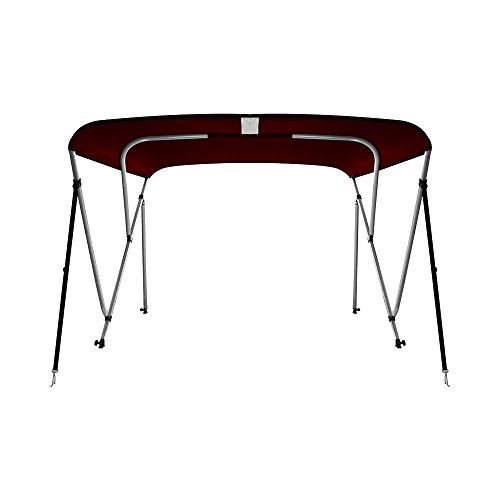 image for MSC Standard 3 Bow Bimini Boat Top Cover with Rear Support Pole and St