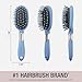 Conair Velvet Touch oval cushion hair brush - Travel Hairbrush- Detangling - ideal for curly or straight styles - detangler brushes - women or men - Sky Blue