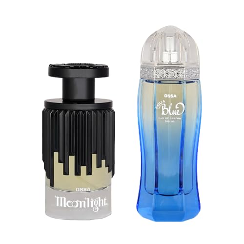 Image of Ossa Moonlight Eau De Parfum 100ml Unisex Perfume With Fresh Notes and Aqua Blue Eau De Parfum 100ml Perfume For Men With Citrusy Notes| Long lasting EDP (Pack of 2)