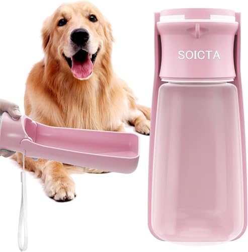 Portable Plastic Dog Water Bottle 19oz with Button Dispenser