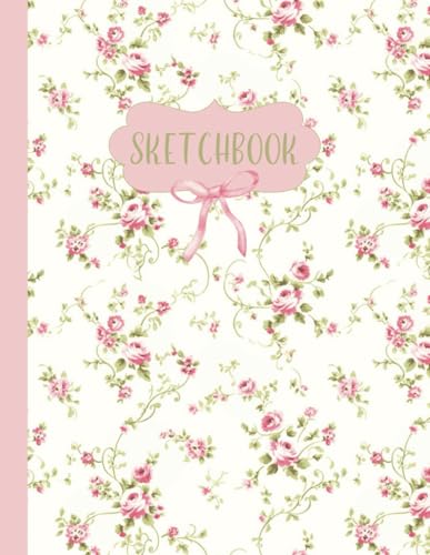 Coquette Sketchbook: Cute Pink Vintage Floral Drawing, Sketching, and Doodling Book for Girls and Teens; 8.5x11" image 2