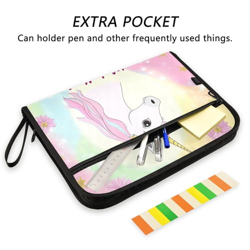 Carpeta pastel A4 con 13 bolsillos y cremallera para proteger dibujos y documentos escolares 2