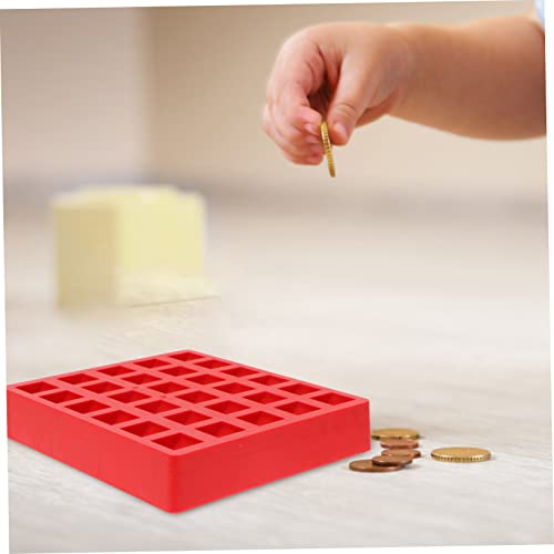 2 piezas contenedor para monedas rojo con compartimentos miniatura 4