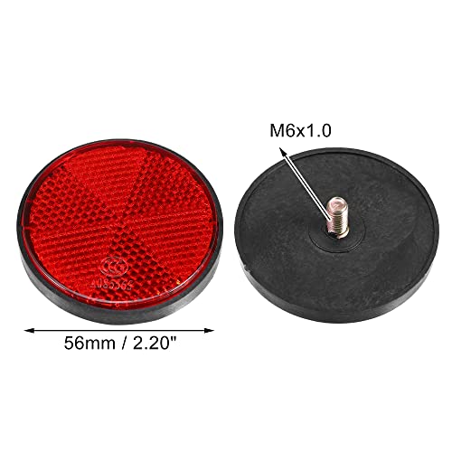 Image of X AUTOHAUX 8 Pcs Round Rear Reflectors Screw on for Cars Trailer Motorcycle