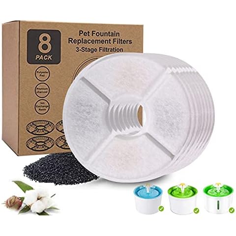 Filter for Drinking Fountain, Cat Fountain Filter with Resin and Activated Carbon, Drinking Fountain Filter for Cats and Dogs Cover