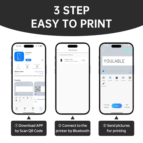 Image of Portable Mini Handheld Inkjet Label Printer with Quick-Dry Ink Bluetooth Wireless Smart Printing Machine Logo QR Code Barcode PrintInd for Canvas Plastic Glass Wood and Metal Material