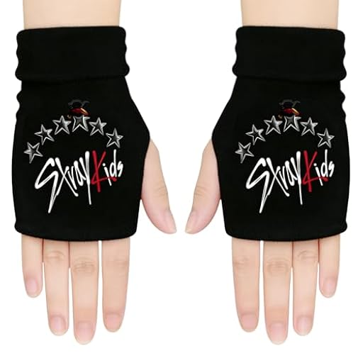 1 par guantes sin dedos Stray Kids SKZ merch suaves cómodos, kpop merchandise, guerreras kpop | Ya disponible en tu tienda friki favorita! En mundofriki.es!
