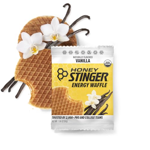 Image of Honey Stinger Organic Vanilla Waffle, Energy Stroopwafel for Exercise, Endurance and Performance, Sports Nutrition for Home & Gym, Pre and Post Workout, 16.96 Ounces (Pack of 16)