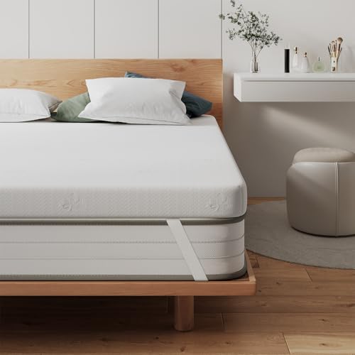 FRIDEKO Topper de colchón de 8 cm de altura, 140 x 200 cm, H2&H3 de gel de espuma de memoria, funda extraíble y lavable, adecuado para cama con somier, sofás cama, caravanas