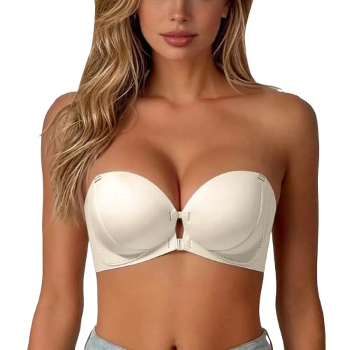 Strapless Bras for Women Non-Slip Invisible Bandeau Wireless Bra Wedding | Sexy Bandeau Bras for Womens, Push Up Comfort Soft Daily Bra, Comfortable and Breathable, for Party Club Wedding Wear - image 1