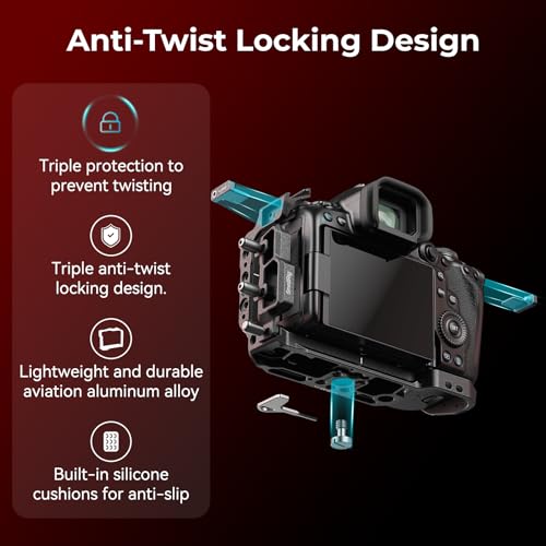 SMALLRIG Black Mamba Camera Cage for Canon R5 Mark II, Aluminum Alloy Camera Rig with Cold Shoe, 1/4''-20 & 3/8''-16 Threaded Holes, Built-in Quick Release Plate for Arca-Type - 4975 by SMALLRIG - Image 3
