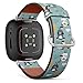 CJBROES Replacement Leather Watch Band, Compatible with Fitbit Versa 3 and Fitbit Sense of Wristband Bracelet Accessory - Cute Sleeping Sheep