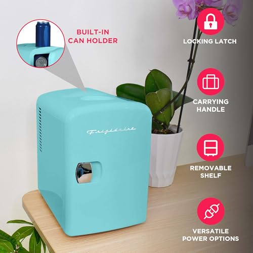 Frigidaire Mini Portable Compact Personal Cooler Fridge, 4 Liter Capacity Chills Six 12 oz Cans, 100% Freon-Free & Eco Friendly, Includes Plugs for Home Outlet - Blue - image 3