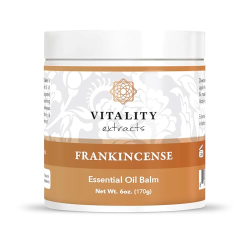 Vitality Extracts Frankincense Balm - 6oz, Boswellia Serrata, Beeswax, Olive Oil, Moisturizer for Dry, Cracked Skin, All Skin Types