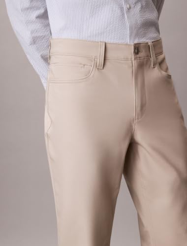 Image of Calvin Klein Men's Move 365 Stretch Slim Fit Wrinkle Resistant Tech Woven Pant