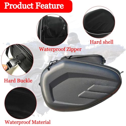 Image of 58L Saddle Bag for Bike Waterproof Rain Cover Double Side Reflective Strips Travel Side Box for Riders Oxford Cloth Tail Bag for Motorcycle with Zip Lock for Bike Carrier Extendable Storage