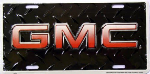 GMC Diamond Plate Black License Plates Plate Tag Tags auto vehicle car front image 2