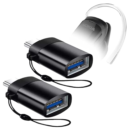 Cable USB-C a A BoxWave para Nokia Clarity Solo Bud+ llavero OTG 2 uds