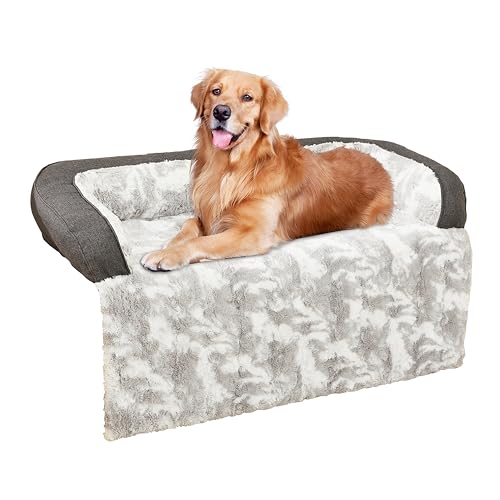 HapyClaw Calming Dog Couch Bed Mat, 41x37 Inch Waterproof Fluffy Sofa Cover, Furniture Protector...