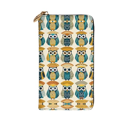 Women's Long Cash Wallet, PU Leather Elegant Clutch Change Purses with Zipper, Travel, Gifts (Wise Owl Print)2