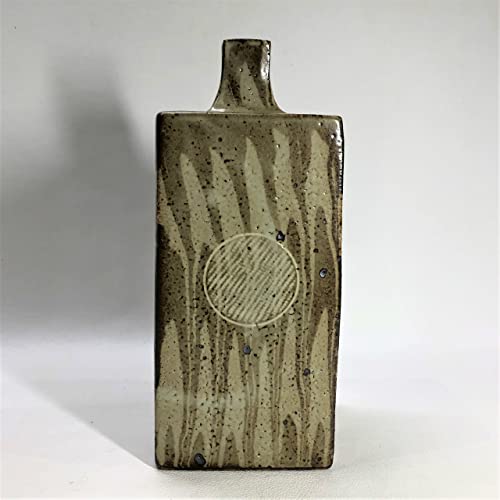 Amazon.co.jp: 人間国宝 島岡達三作 花瓶 24×10cm 練上象嵌縄文壷 花器  