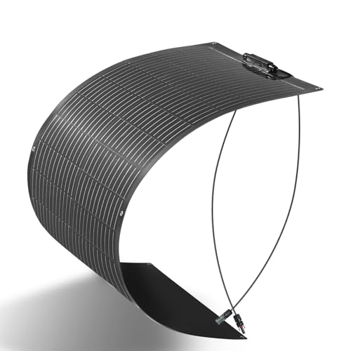XINPUGUANG 100W Flexible Solar Panel, 12V Lightweight Monocrystalline Solar Panel for Motorhome, Caravan, Camper, Boats, Roofs, Uneven Surfaces, Off-Grid System