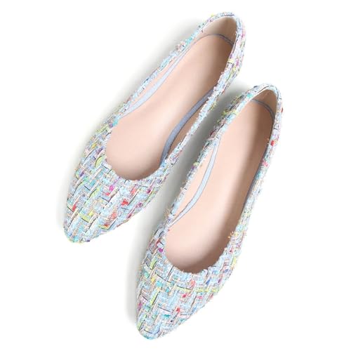 Image of Dear Time Women's Flats Pointed Toe Comfortable Dressy Multicolored Slip On Loafer Flats for Work