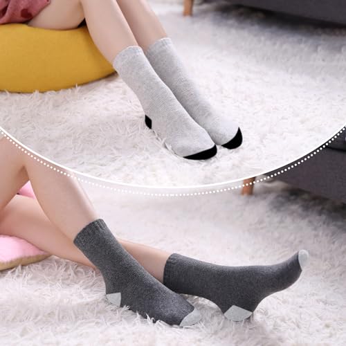 Image of LINEMIN Wool Socks for Women Winter Warm Hiking Thick Warm Cozy Boot Crew Gift Socks 5 Pairs