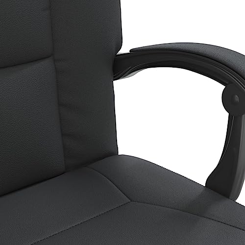 Chaise de bureau allongée en cuir synthétique noir réglable