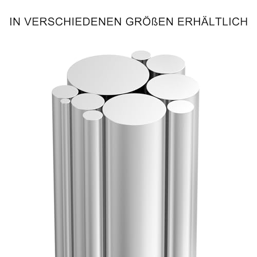 KWOKWEI 6061 Aluminium-Rundstange, 25 mm x 254 mm Aluminium Rund Alu Rundstab, Runde Massive Aluminiumstäbe für DIY Bastelmodelle, Industriemaschinen, Gartendekoration (1 Stück)