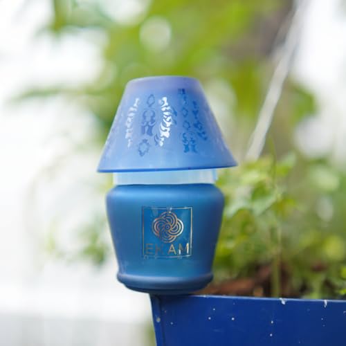 Image of EKAM Scented Frost Glass Lampshade Candle | Black Tea & Pomegranate Scented Candle | Luxury Fragrances| Ideal for Home Decor, Aromatherapy & Gifting | 22 Hours Burn time |114 g