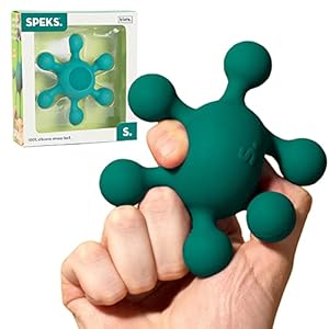 Speks Blots Silicone Stress Ball – Silky Soft, Ergonomic 100% Silicone Desk Toy, Green Splotch