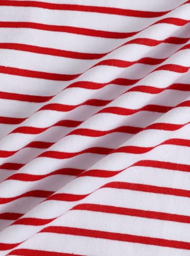 LilyCoco Womens Striped Shirt Ruffle 3/4 Sleeve Casual V Neck T Shirts3