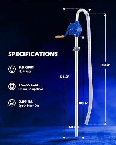 Image of OMT 55 Gallon Drum Pump, Fits 5 to 55 Gallon Drums