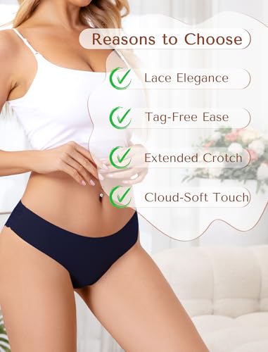 voenxe Lace Underwear for Women,Stretch Soft Bikini Panties,Sheer Lacy Ladies Briefs,Comfortable Hipster Panty Undies,5 Pack Basic