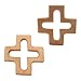 Arakierst 2pcs Organic Wood Cross Teether Pure Natural Animal Shape Beech Wooden Handmade Grasping Pattern DIY Pacifier Chain Pendant