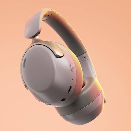 Image of LORELEI QC30 Hybrid Active Noise Cancelling Headphones, 60H Playtime, Built-in Mic, Wireless Over Ear Headsets with Case,Bluetooth 5.4,Deep Bass Comfort Fit Soft-Earpads Fast Charging -Dunes Grey