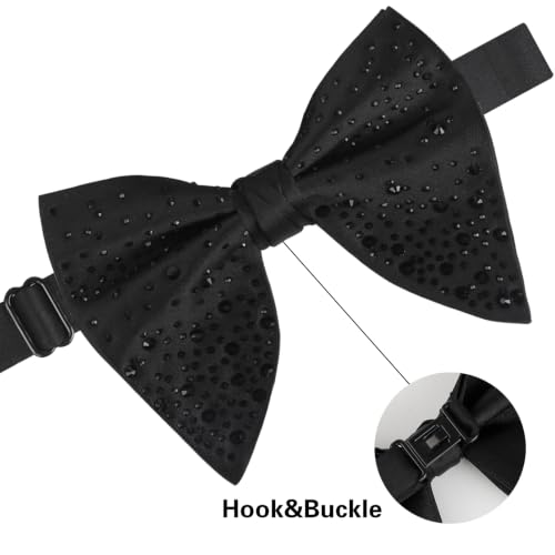 Image of Alizeal Velvet Pre-tied Adjustable Bow Tie for Men Oversize Formal Solid Tuxedo Bowtie