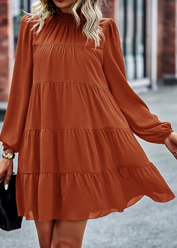 Image of KIRUNDO Women's 2026 Fall Long Sleeve Baby Doll Dresses