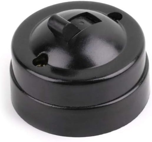 Gigicloud Mounted Wall Light Retro Single-Control Switch Old-Fashioned Round Surface Mounted Wall Light Button Switch Flat Toggle Switch for Home Office Hotel