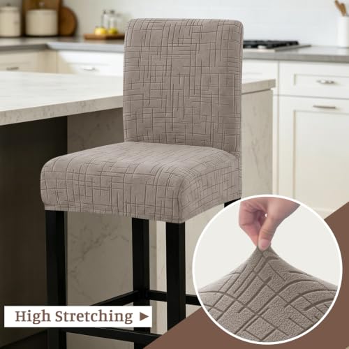 Image of FUANGUI Bar Stool Covers Set of 2, Stretch Bar Stool Seat Covers