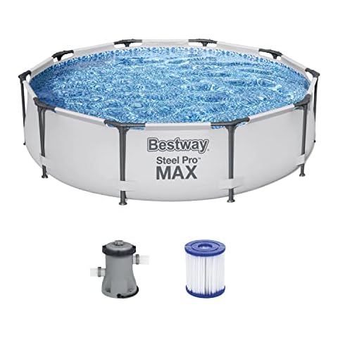 Bestway® Steel Pro MAX™ Piscina con Bomba de Filtro, Redonda Cover
