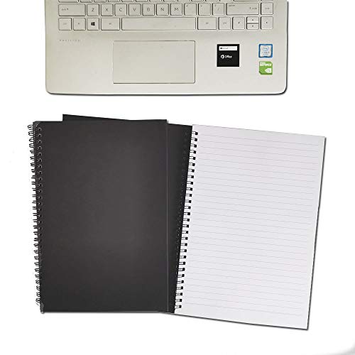 Spiral Notebooks, Ruled Notebooks, Thick Paper, 60 Sheets, 10" X7”, 2 Pack (Black, Line) #TOP3