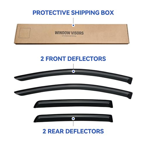 Image of Window Visors Rain Guards for 2007-2011 Chevy Aveo Hatchback, Out-Channel Window Vent Wind Deflectors Visors Shades for 07 08 09 10 11 Chevy Aveo (Not for Sedan)