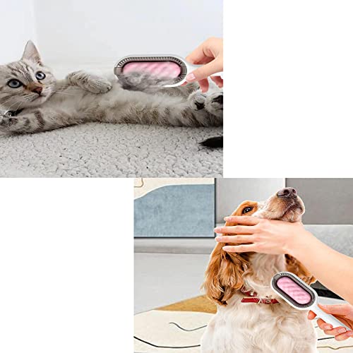 Knoten Entferner für Haustiere ,Tragbare Multifunktionale Haustier-Reinigungsbürste 4 in 1 Universal-Haarentfernungskamm für Katzen und Hunde (Rosa langes Haar) Cover