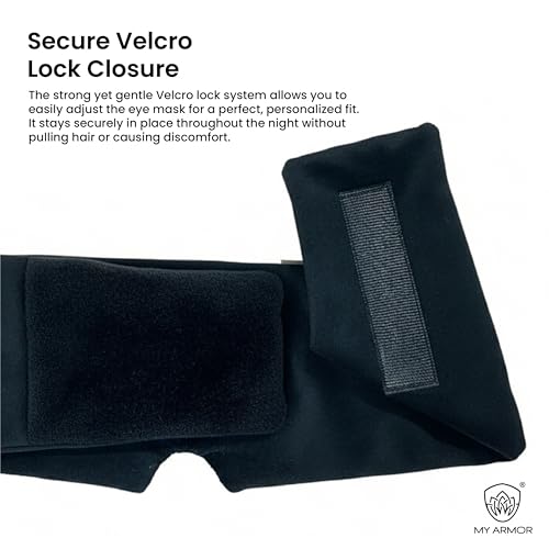 Image of MY ARMOR Premium Eye Mask for Sleeping | Super Soft & Lightweight Sleep Mask with Adjustable Strap | Comfortable for Men & Women | Ideal for Travel, Nap & Meditation (Black)