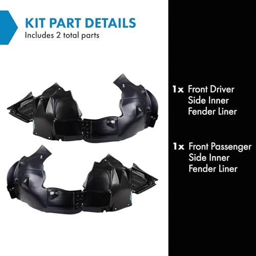 Image of TRQ Front Inner Fender Liner Set Compatible with 2012-2016 Chevrolet Sonic GM1248236 GM1249236