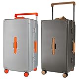 STYLISH JAPAN 公式 .OUNCE スーツケース アルミフレーム ワイドハンドル 軽量 耐衝撃 ビジネス 出張 ルヴェル XLサイズ 90L (7泊〜) revel28 (ナイトオレンジ)