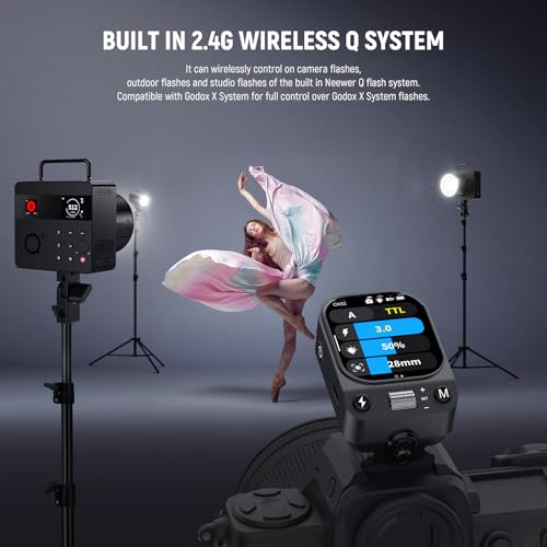Image of NEEWER QZ-N 2.4G TTL Wireless Flash Trigger Compatible with Nikon Z9 Z8 Z6II Z7II Z5 Z50 Cameras Godox IT32 V1 V100 AD200 Pro II, Touchscreen Flash Transmitter, 1 /8000s HSS, 1000mAh Battery /CM Switch